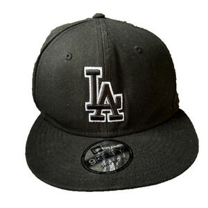 New Era 9fifty Los Angeles Dodgers Black Adjustable Snapback Hat One Size
